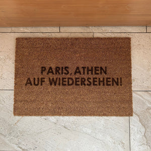 Fußmatte Kokos "PARIS, ATHEN AUF WIEDERSEHEN"