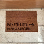 Fußmatte Kokos "PAKETE BITTE HIER ABLEGEN"