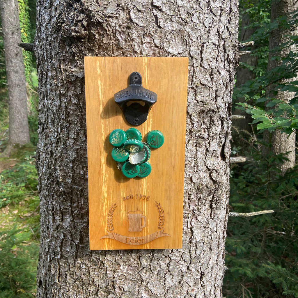 Wandflaschenöffner inkl. Magnet, Flaschenöffner personalisiert, Vatertagsgeschenk, Vatertag, Geburtstagsgeschenk