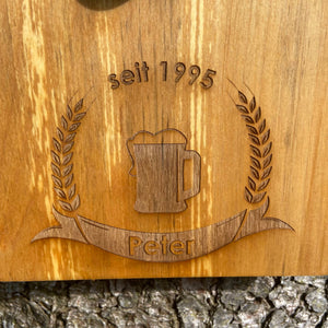 Wandflaschenöffner inkl. Magnet, Flaschenöffner personalisiert, Vatertagsgeschenk, Vatertag, Geburtstagsgeschenk