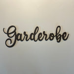 Schriftzug 3D aus Holz "Garderobe"