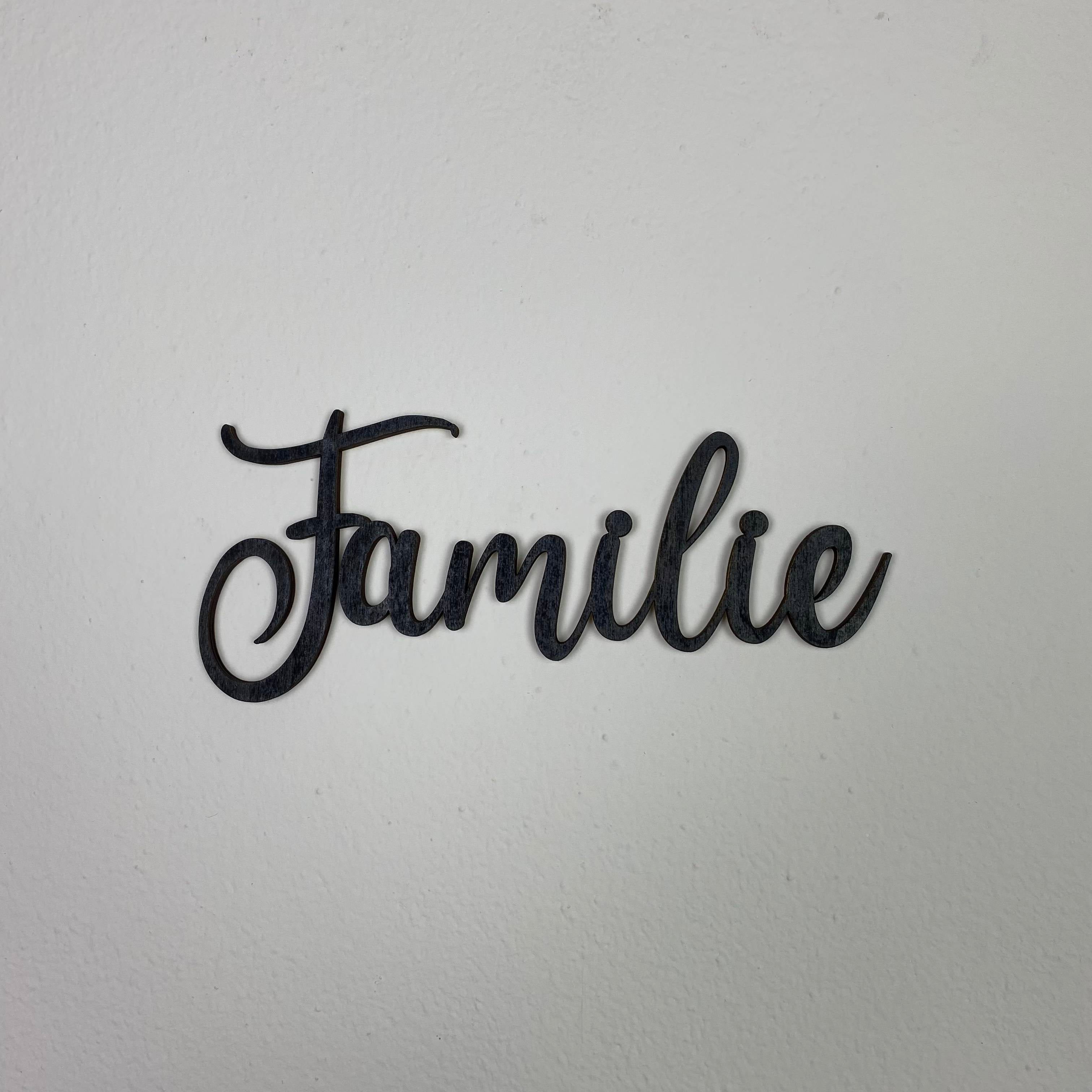Schriftzug 3D aus Holz Familie | Holz Schriftzug | Wandtattoo Holz | Wanddeko