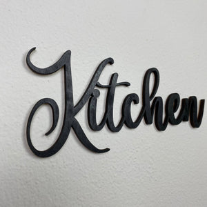 Schriftzug 3D aus Holz "Kitchen" | Holz Schriftzug | Wandtattoo Holz | Wanddeko