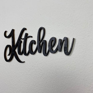Schriftzug 3D aus Holz "Kitchen" | Holz Schriftzug | Wandtattoo Holz | Wanddeko