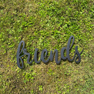Schriftzug 3D aus Holz friends | Holz Schriftzug | Wandtattoo Holz | Wanddeko