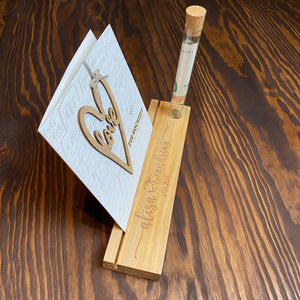 Geldgeschenk für Hochzeit mit Gravur und Blumenvase | Kartenaufsteller | Bilderleiste | Hochzeitsgeschenk | Hochzeit