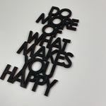 Schriftzug 3D aus Holz "DO MORE OF WHAT MAKES YOU HAPPY" | Holz Schriftzug | Wandtattoo Holz | Wanddeko