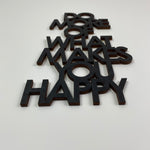 Schriftzug 3D aus Holz "DO MORE OF WHAT MAKES YOU HAPPY" | Holz Schriftzug | Wandtattoo Holz | Wanddeko