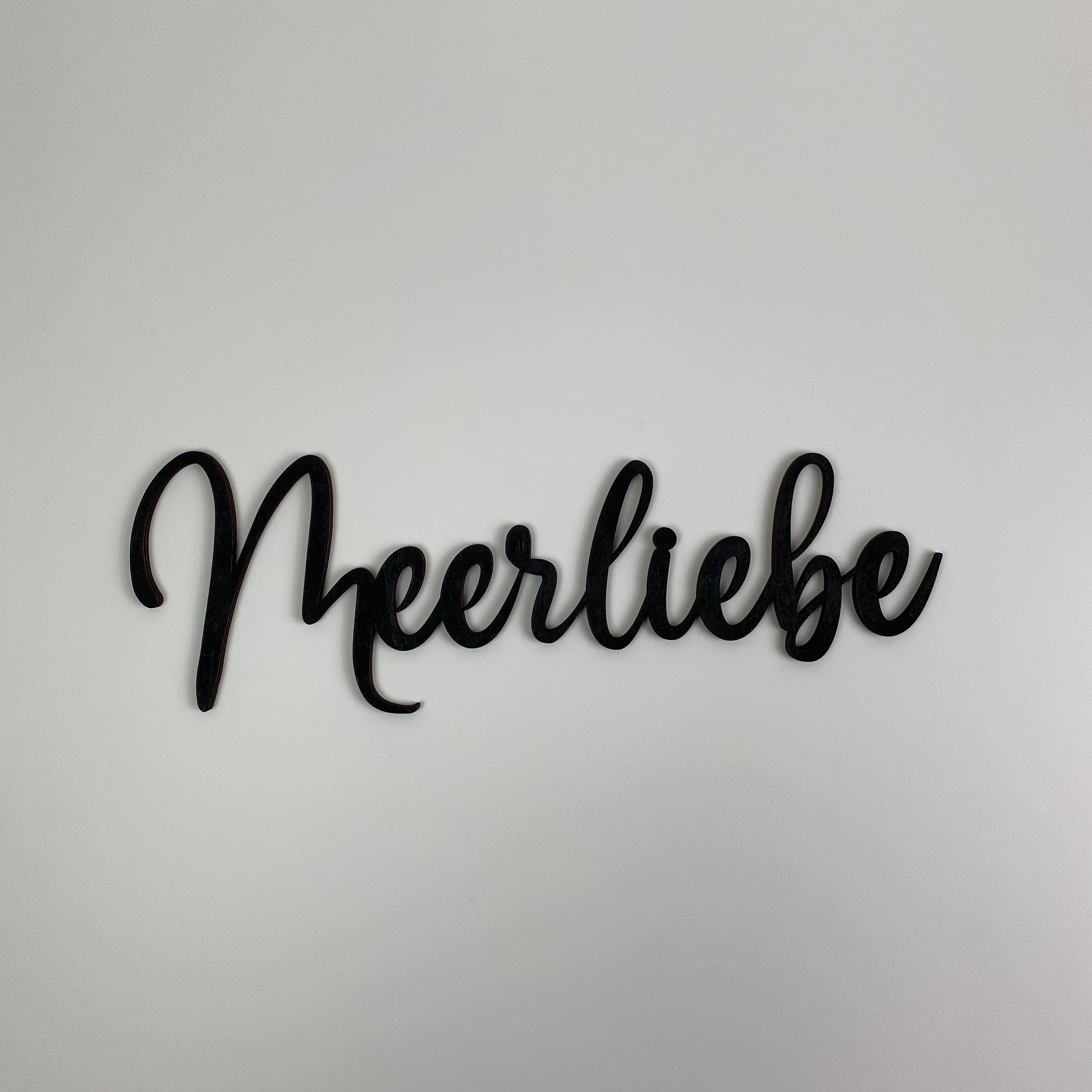 Schriftzug 3D aus Holz "Meerliebe"