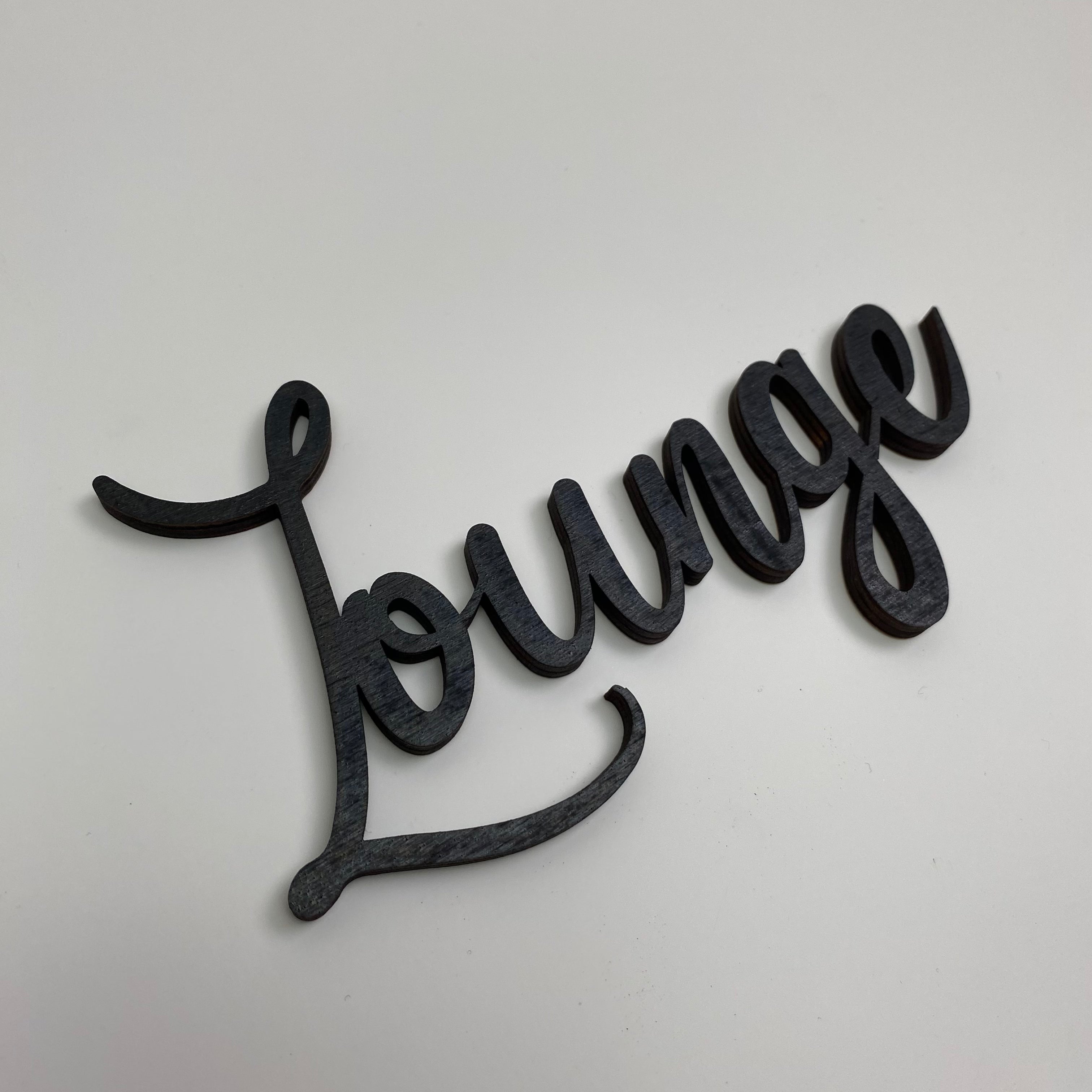 Schriftzug 3D aus Holz "Lounge" | Holz Schriftzug | Wandtattoo Holz | Wanddeko