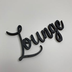 Schriftzug 3D aus Holz "Lounge" | Holz Schriftzug | Wandtattoo Holz | Wanddeko
