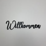 Schriftzug 3D aus Holz "Willkommen" | Holz Schriftzug | Wandtattoo Holz | Wanddeko