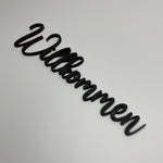Schriftzug 3D aus Holz "Willkommen" | Holz Schriftzug | Wandtattoo Holz | Wanddeko