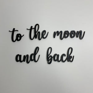 Schriftzug 3D aus Holz "to the moon and back" | Holz Schriftzug | Wandtattoo Holz | Wanddeko
