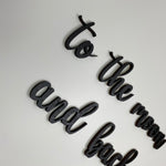 Schriftzug 3D aus Holz "to the moon and back" | Holz Schriftzug | Wandtattoo Holz | Wanddeko