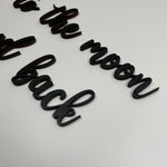 Schriftzug 3D aus Holz "to the moon and back" | Holz Schriftzug | Wandtattoo Holz | Wanddeko