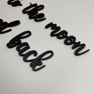 Schriftzug 3D aus Holz "to the moon and back" | Holz Schriftzug | Wandtattoo Holz | Wanddeko