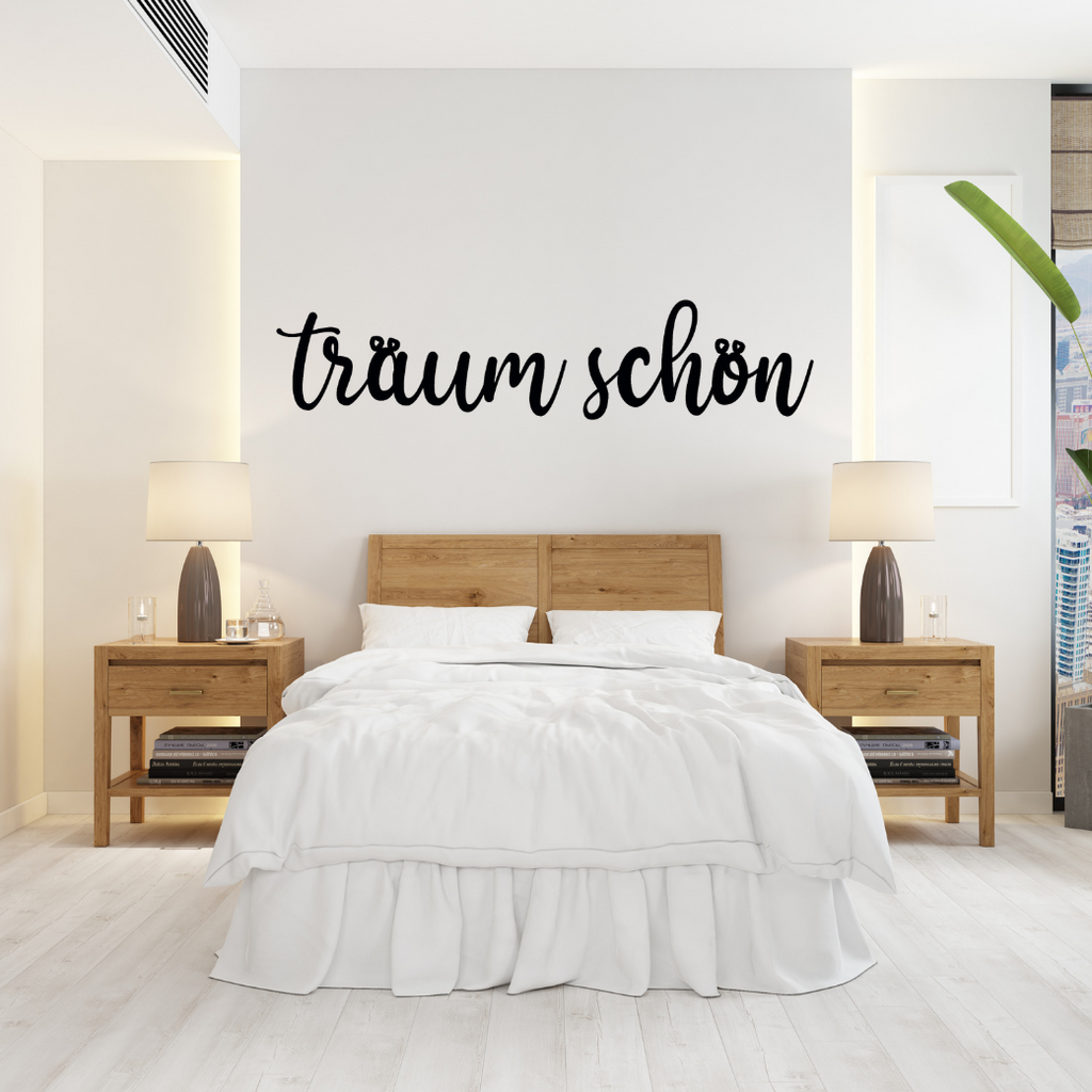 Schriftzug 3D aus Holz "träum schön" | Holz Schriftzug | Wandtattoo Holz | Wanddeko