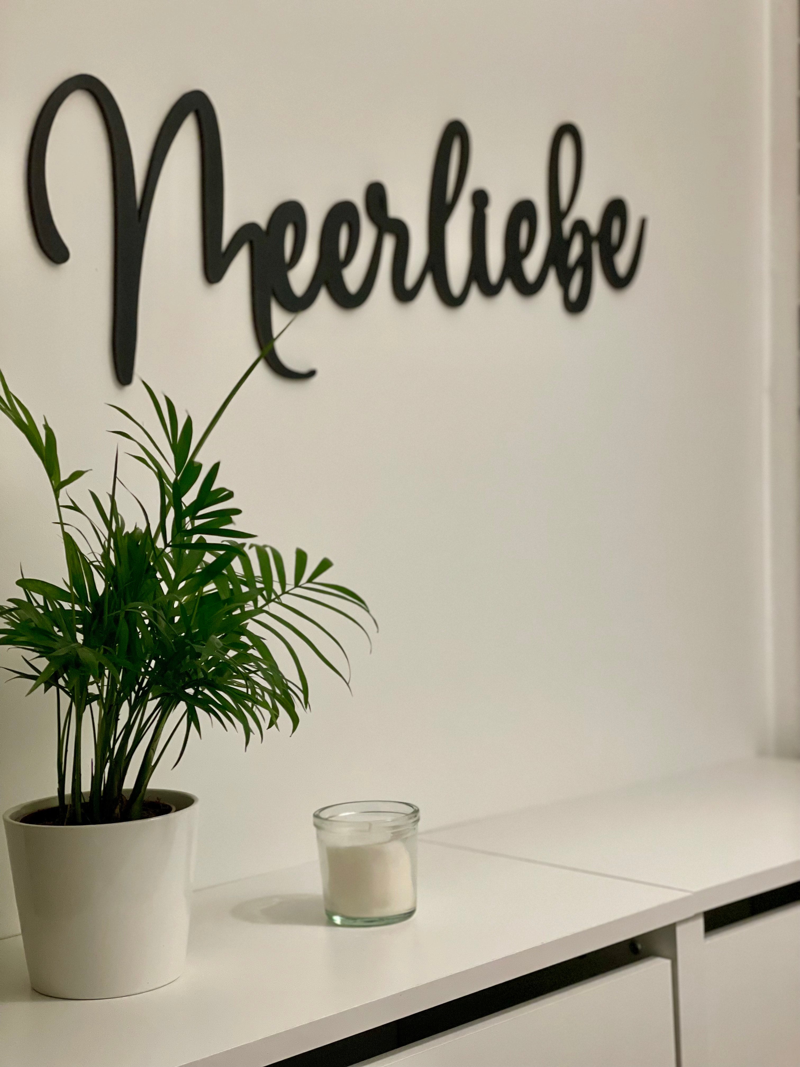 Schriftzug 3D aus Holz "Meerliebe"