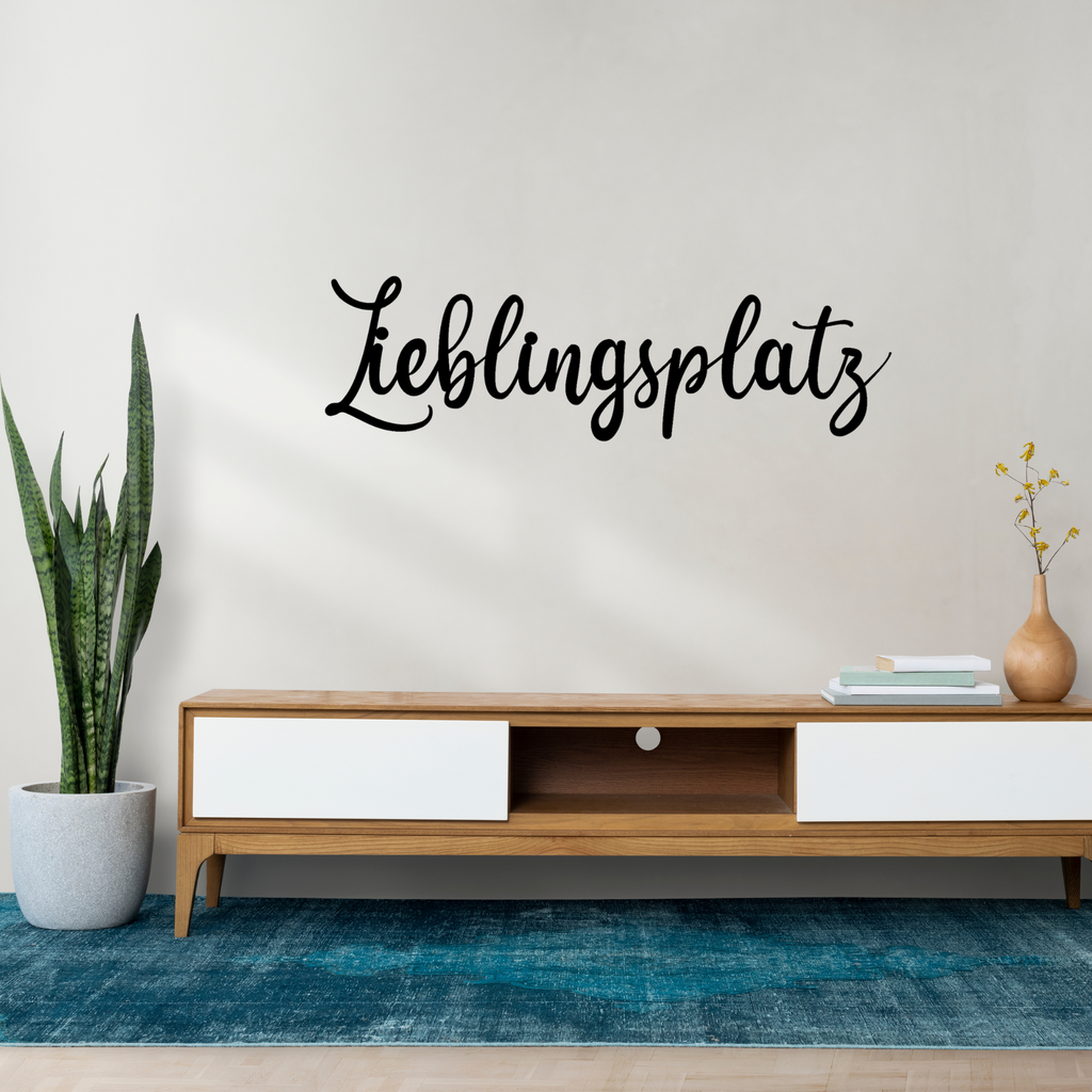 Schriftzug 3D aus Holz "Lieblingsplatz" | Holz Schriftzug | Wandtattoo Holz | Wanddeko