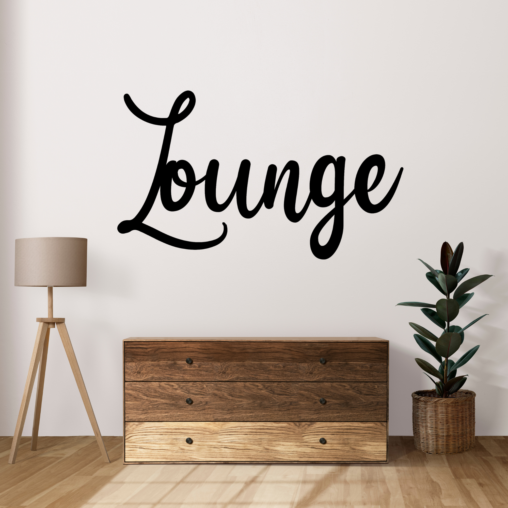 Schriftzug 3D aus Holz "Lounge" | Holz Schriftzug | Wandtattoo Holz | Wanddeko