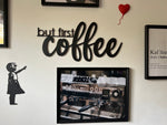 Schriftzug 3D aus Holz "but first coffee" | Holz Schriftzug | Wandtattoo Holz | Wanddeko