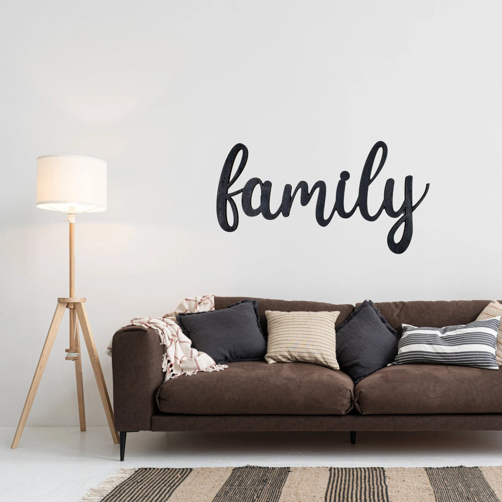 Schriftzug 3D aus Holz family | Holz Schriftzug | Wandtattoo Holz | Wanddeko