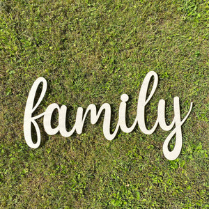 Schriftzug 3D aus Holz family | Holz Schriftzug | Wandtattoo Holz | Wanddeko