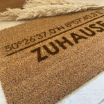 personalisierte Kokos Fußmatte "MeineStadt"