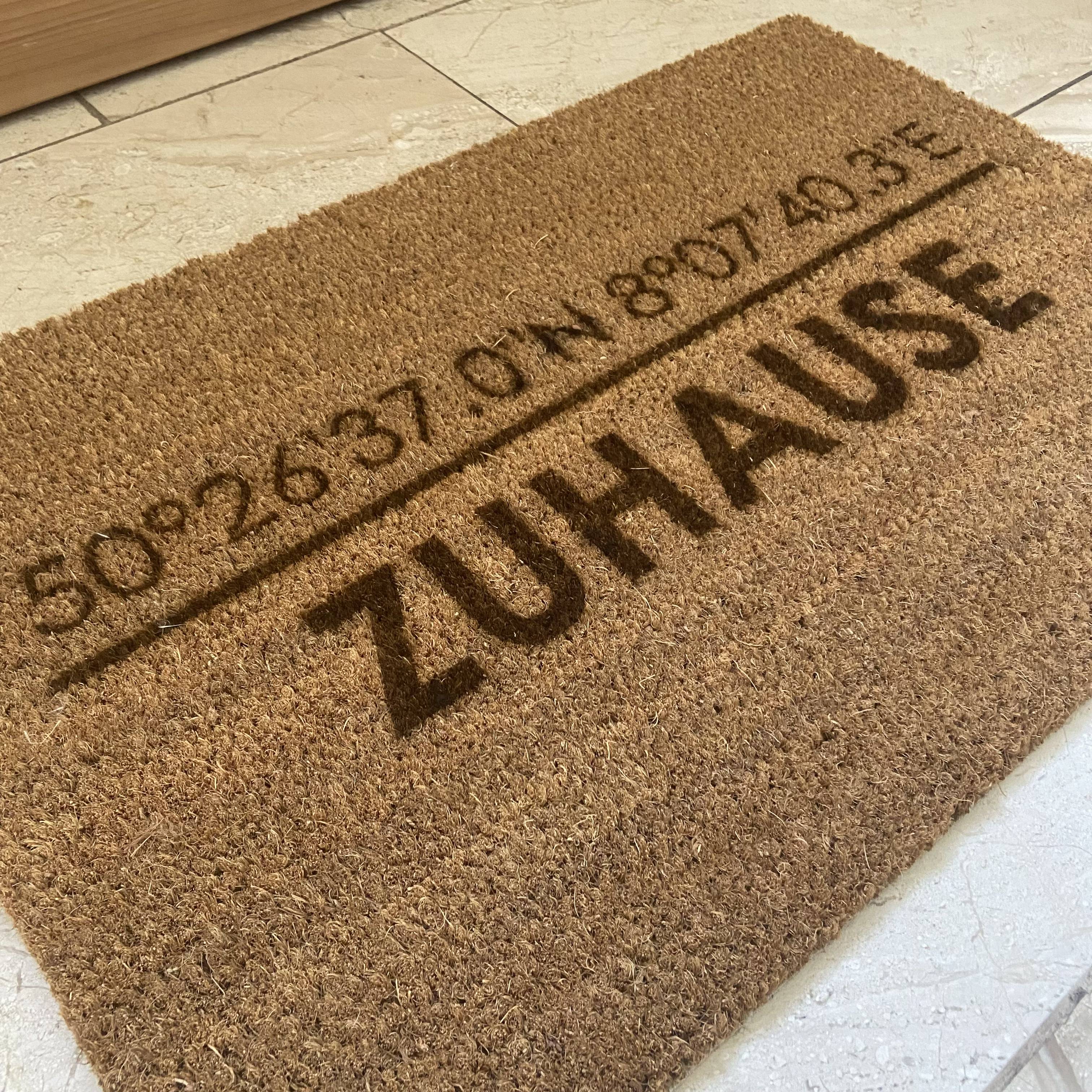 personalisierte Kokos Fußmatte "MeineStadt"