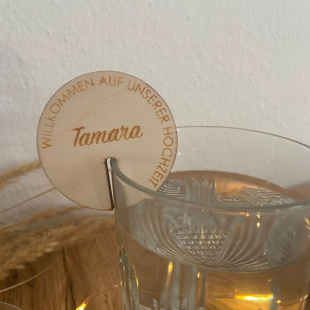 Platzkarte Glasanhänger Namensschilder