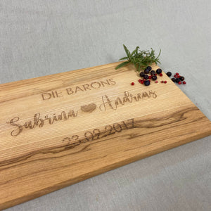 Personalisiertes Schneidebrett - Geschenk zur Hochzeit | Jubiläum | Einzugsgeschenk