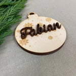 Weihnachtskugel Christbaumkugel aus Holz personalisiert | 3D Name | Design 2