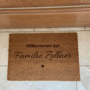 Fußmatte "Willkommen bei Familie"