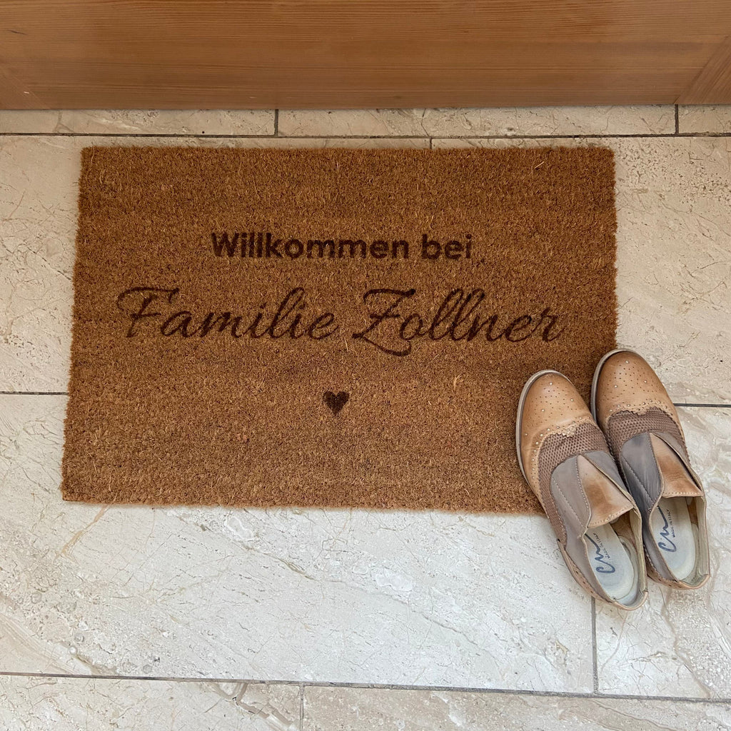 Fußmatte "Willkommen bei Familie"