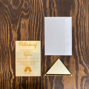 Patenbrief aus Holz | personalisiertes Geschenk vom Taufkind für den Paten | Geschenk zur Taufe