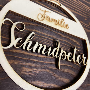 Holzschild Ausschnitt "Familie"