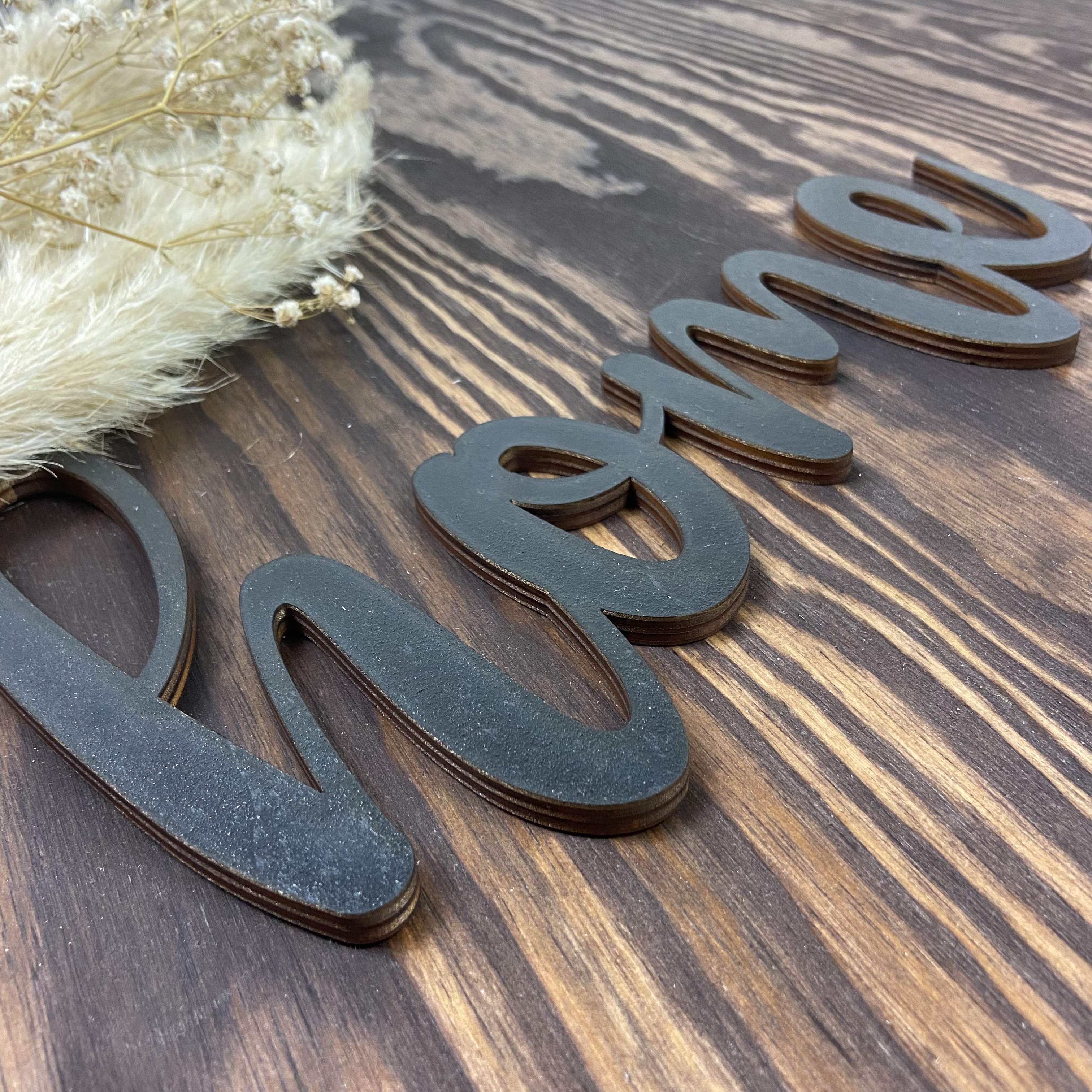 Schriftzug 3D aus Holz "home" | Holz Schriftzug | Wandtattoo Holz | Wanddeko