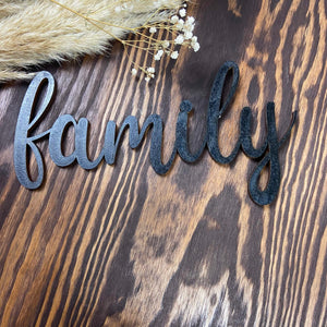 Schriftzug 3D aus Holz family | Holz Schriftzug | Wandtattoo Holz | Wanddeko